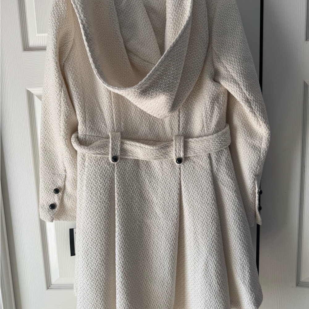Steve Madden Ivory Hooded Coat